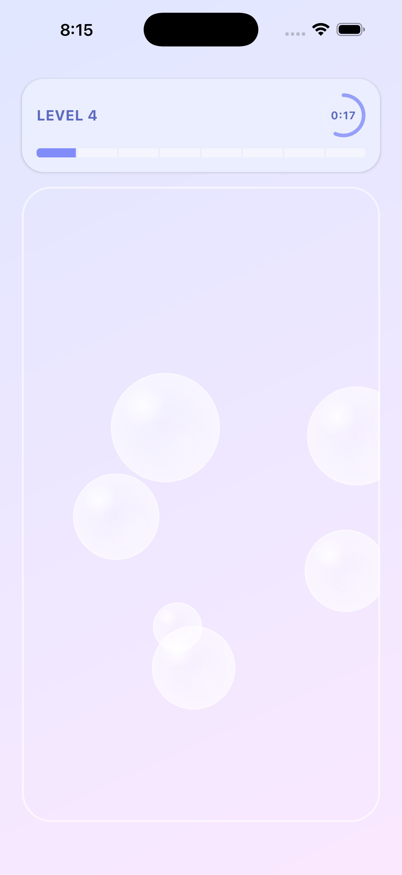 A meditative game where you pop bubbles that float across your screen.